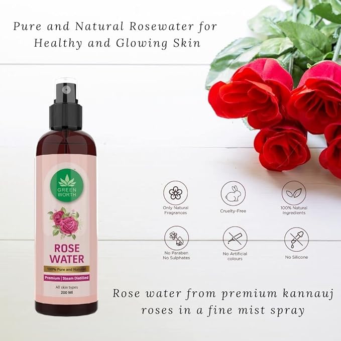 Combo of Multipurpose Aloe Vera Gel (200gm) and Rose Water (200 ml)