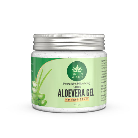 Green Worth Pure Aloe Vera Gel with Pro Vit B5, B3 and Vitamin E