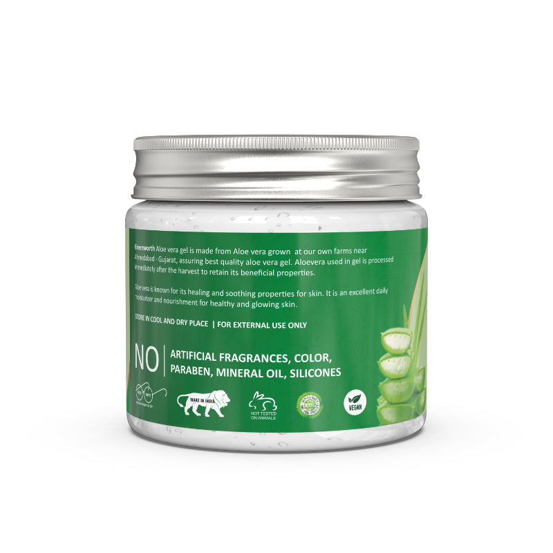 Green Worth Pure Aloe Vera Gel with Pro Vit B5, B3 and Vitamin E