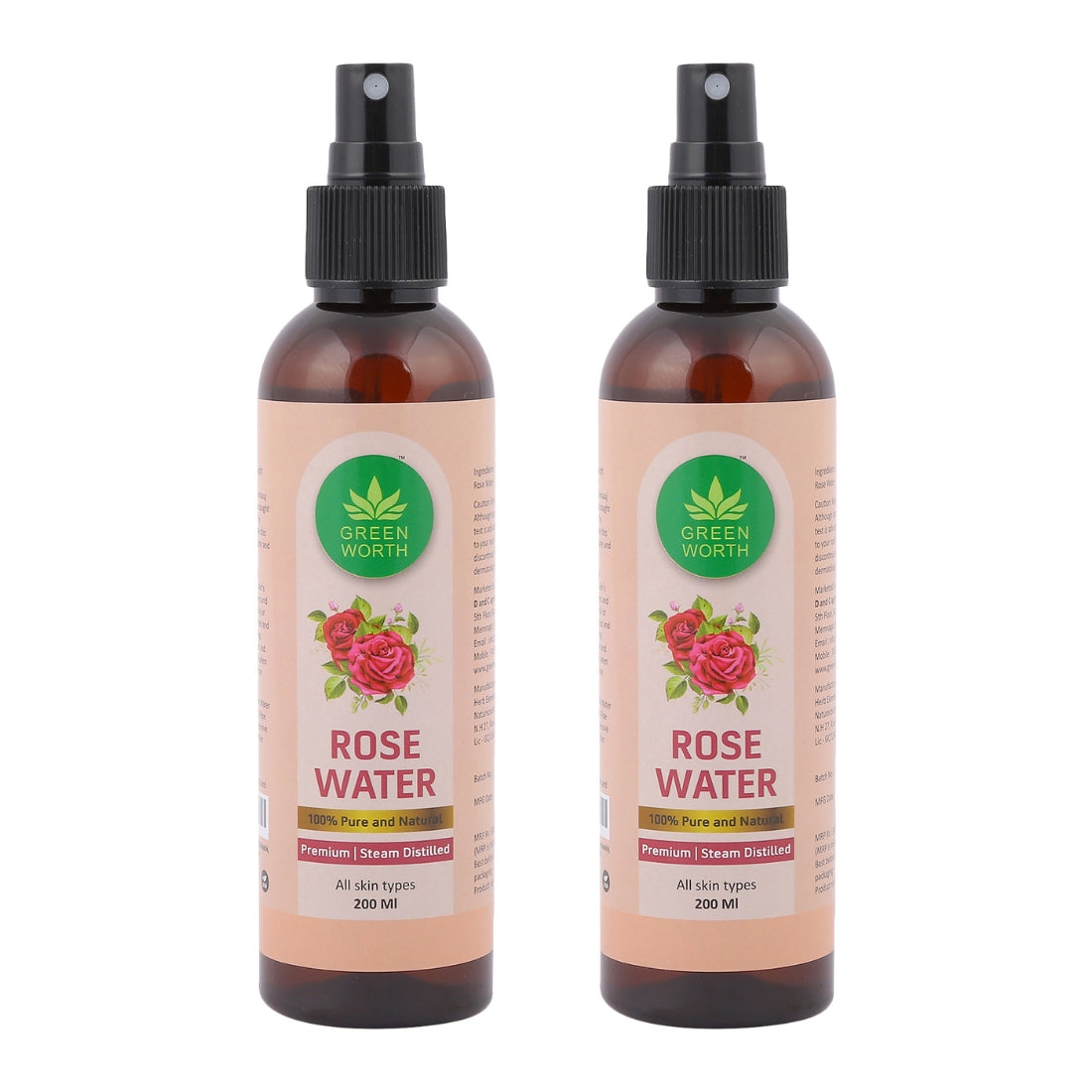 GREENWORTH Pure and Nautral Rose Water