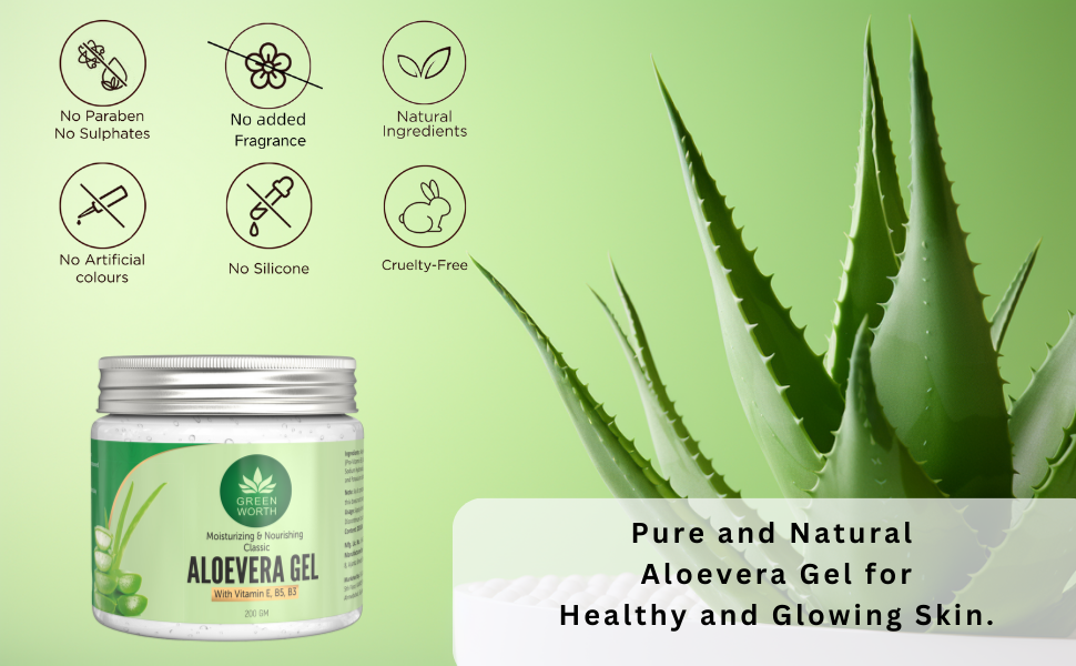 Pure Aloe Vera Gel with Pro Vit B5, B3 and Vitamin E